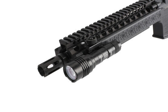 Streamlight Protac light attached to a picatinny rail with integrated mount